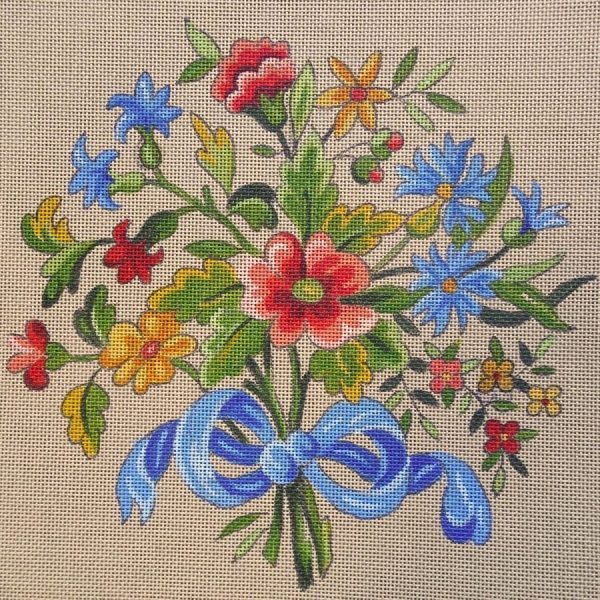 Bouquet nœud bleu