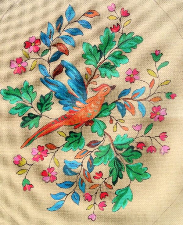 Oiseaux fleurs et feuillage