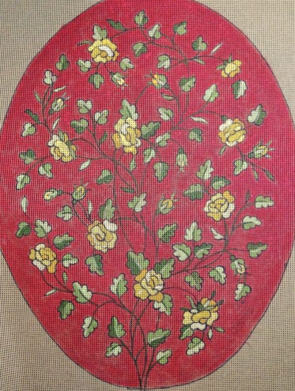 Dossier fleurs jaunes en trame pénélope
